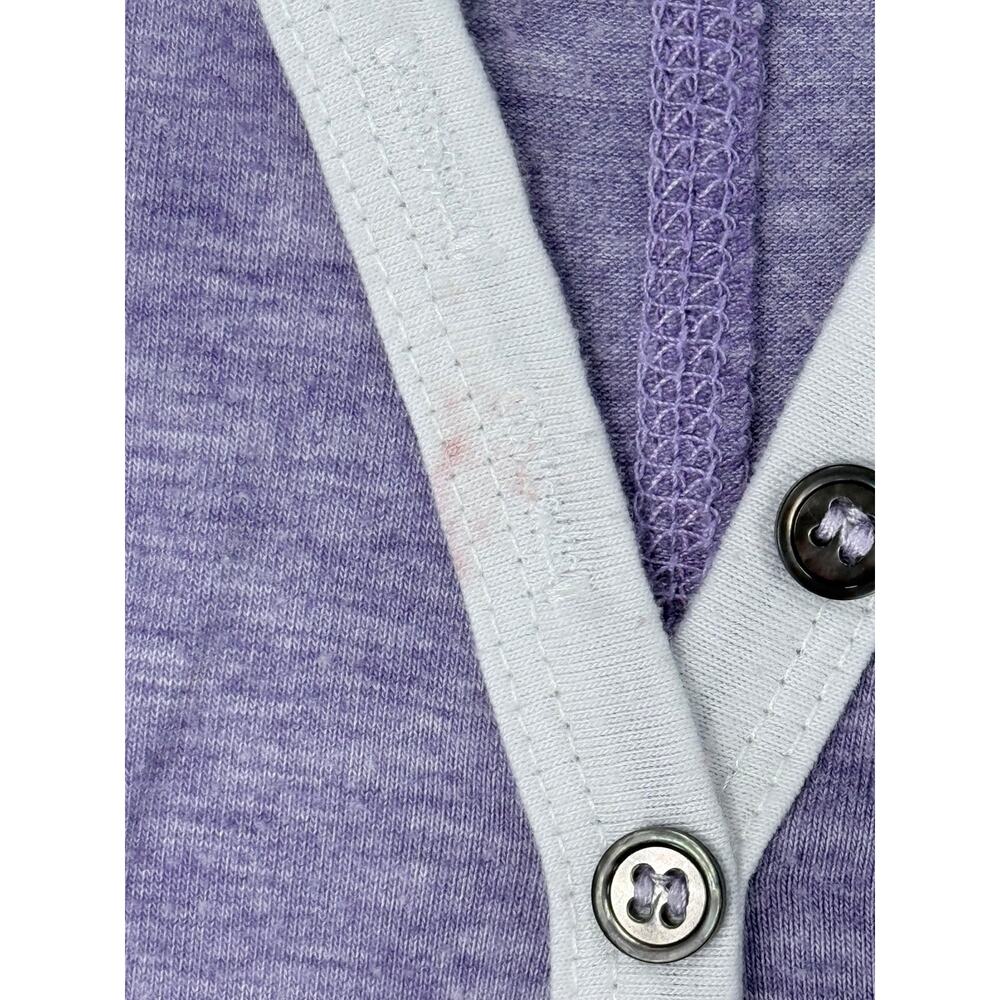 Unbranded Raglan Henley Short Sleeve Colorblock Top Light Purple Medium - Picture 6 of 8